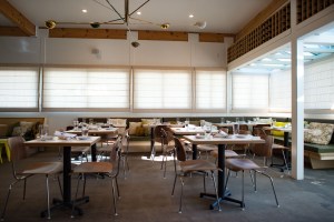 Inside Little Pine, Moby's vegan restaurant in Los Angeles.