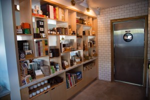 Inside Little Pine, Moby's vegan restaurant in Los Angeles.