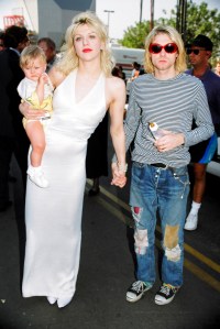 Courtney Love, Frances Bean Cobain and Kurt Cobain, 1993.