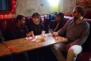 Aziz Ansari, Noël Wells, Lena Waithe and Eric Wareheim in the Netflix original series “Master of None.”