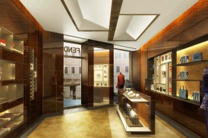 Inside the boutique at the Palazzo Fendi.