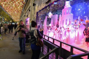 Outside Printemps in Paris.