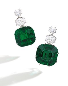 Emerald and Diamond Earrings