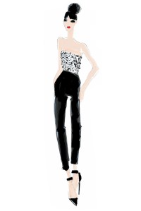A sketch of the Alice + Olivia special design for Swarovski.