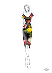 sketch Vivienne Westwood Vive La Cocotte dress