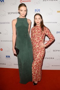 Heather Marks in Malorie Urbanovitch with designer.