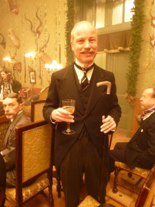 Carl Sprague dressed as an extra for Wes Anderson's Grand Budapest Hotel.