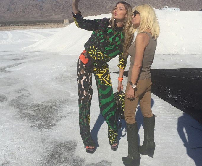 A screenshot of Donatella Versace's Instagram post
