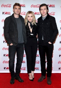 Alex Roe, Chloe Grace Moretz and Nick Robinson at Jingle Ball 2015