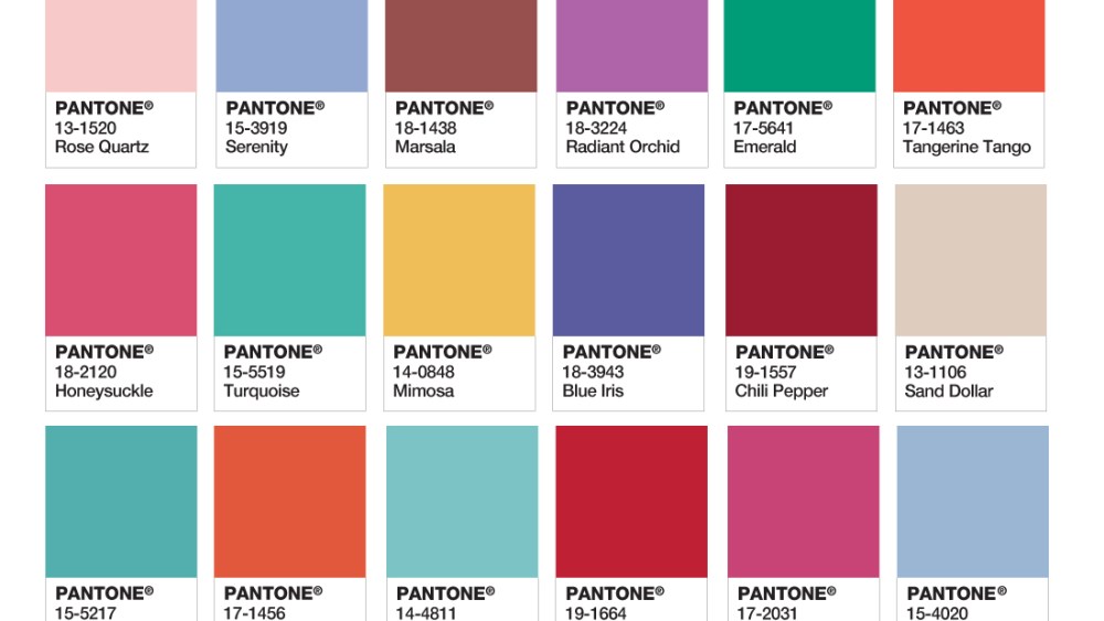 PANTONE Colors of the Year 2000 - 2016