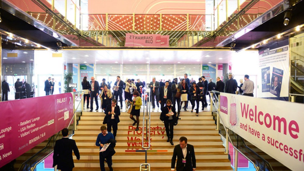 Visitors enter the MAPIC fair in Cannes
