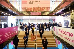 Visitors enter the MAPIC fair in Cannes
