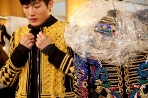 Backstage at Balmain Men's Fall 2016