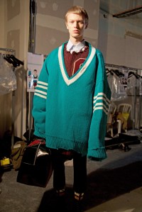 Backstage at Raf Simons men's RTW Fall 2016