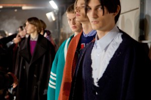 Backstage at Raf Simons men's RTW Fall 2016