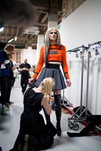 Backstage at Bobby Abley Men's Fall 2016