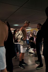 Backstage at Versace Men's Fall 2016