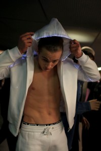 Backstage at Versace Men's Fall 2016