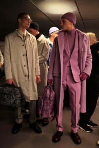 Backstage at Versace Men's Fall 2016