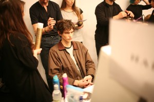Backstage at Burberry Men's Fall 2016