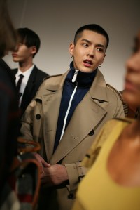Backstage at Burberry Men's Fall 2016