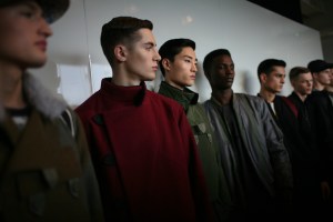 Backstage at Christopher Raeburn Men's Fall 2016