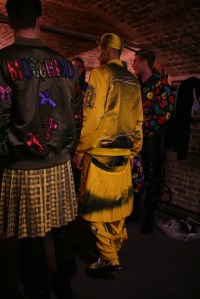 Backstage at Moschino Men's Fall 2016