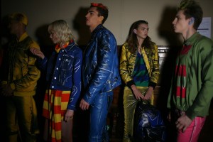 Backstage at Moschino Men's Fall 2016