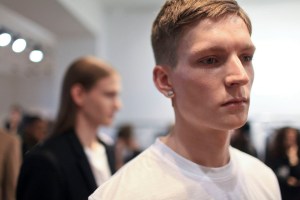 Backstage at Calvin Klein Collection Men's Fall 2016