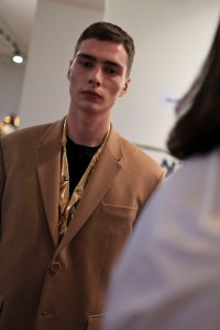 Backstage at Calvin Klein Collection Men's Fall 2016