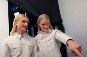 Backstage at Calvin Klein Collection Men's Fall 2016