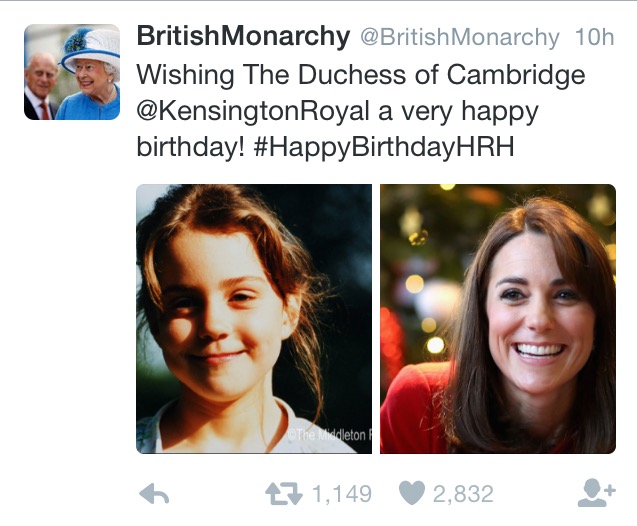 Duchess of Cambridge turns 34