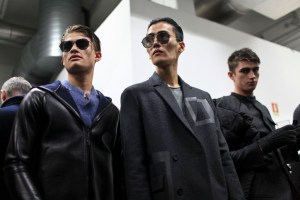 Backstage at Emporio Armani Men's Fall 2016