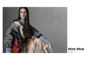 Millie Brady in an ad for Miu Miu.