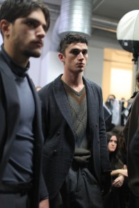 Backstage at Giorgio Armani Men's Fall 2016