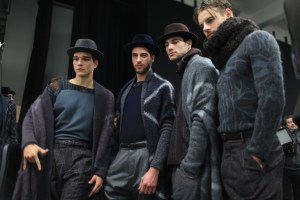 Backstage at Giorgio Armani Men's Fall 2016