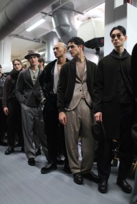 Backstage at Giorgio Armani Men's Fall 2016