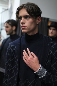 Backstage at Giorgio Armani Men's Fall 2016