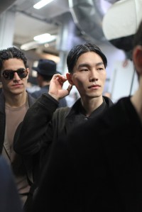 Backstage at Giorgio Armani Men's Fall 2016