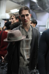 Backstage at Giorgio Armani Men's Fall 2016