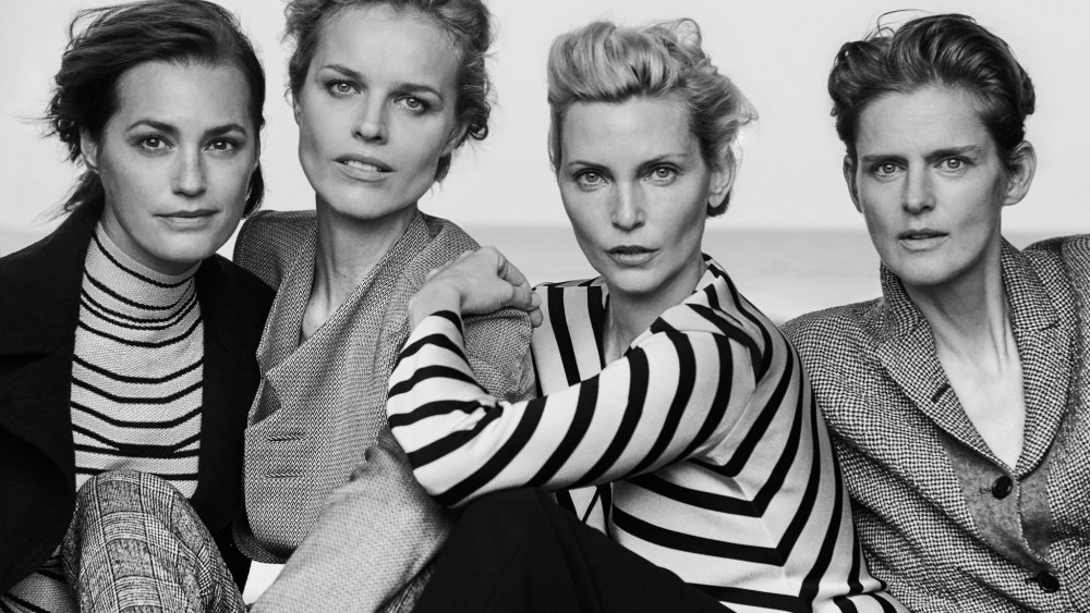 Yasmin Le Bon, Eva Herzigova, Nadja Auermann and Stella Tennant in Armani's New Normal campaign.