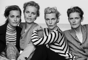 Yasmin Le Bon, Eva Herzigova, Nadja Auermann and Stella Tennant in Armani's New Normal campaign.