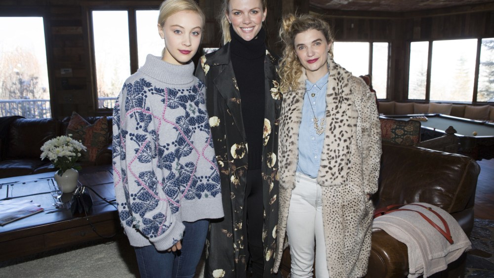 Sarah Gadon, Brooklyn Decker and Megan Ferguson at Glamour Luncheon for Women Rewriting Hollywood