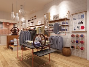 A rendering of the interior of the Saint James store