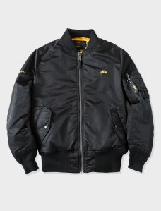 Stussy and Alpha Industries MA-1 flight jacket.