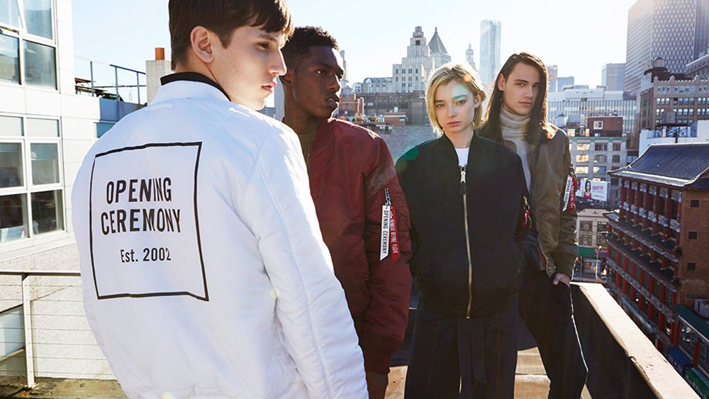 Opening Ceremony and Alpha Industries MA-1 flight jacket.