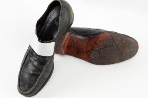 Michael Jackson signed leather shoes