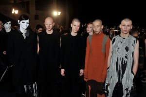 Backstage at Rick Owens Men's Fall 2016
