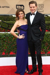 Sarah Hyland and Dominic Sherwood Screen Actors Guild Awards, Arrivals, Los Angeles, America - 30 Jan 2016