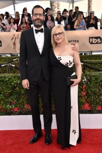 Eric White and Patricia Arquette 2016 SAG red carpet